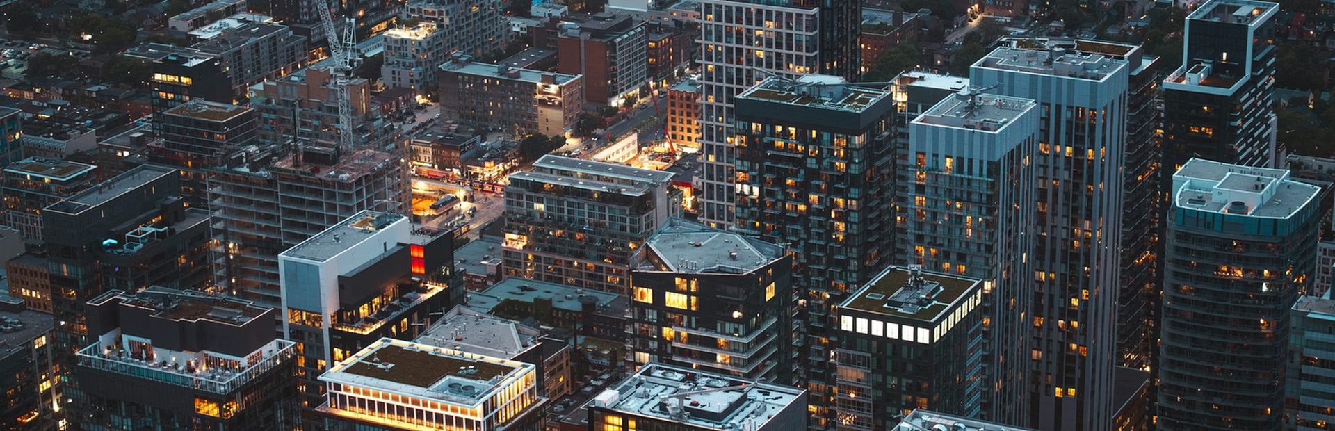City architecture at dusk